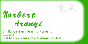 norbert aranyi business card